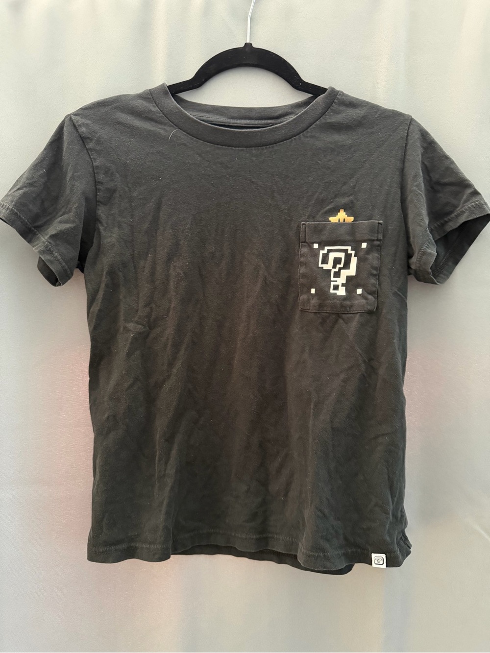 Black Pocket T-Shirt with Mario Box